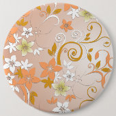 Bloemen behang 8 ronde button 6,0 cm (Voorkant)
