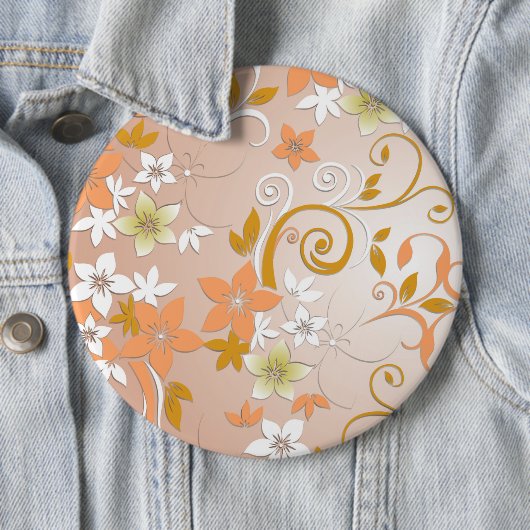 Bloemen behang 8 ronde button 6,0 cm (In situ)