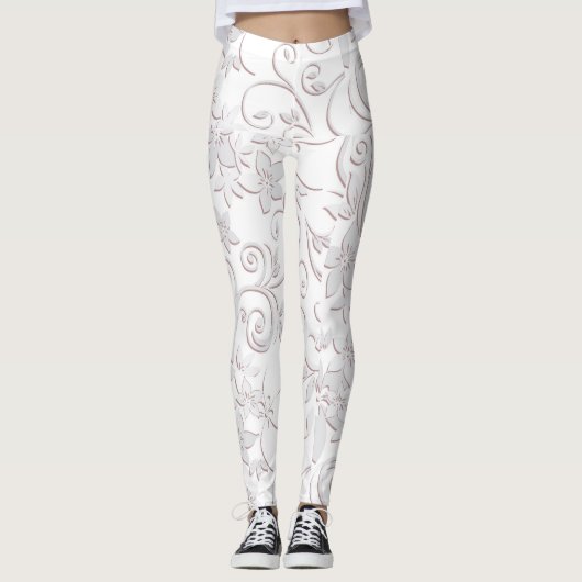 Bloemen behang papier 1 leggings (Voorkant)