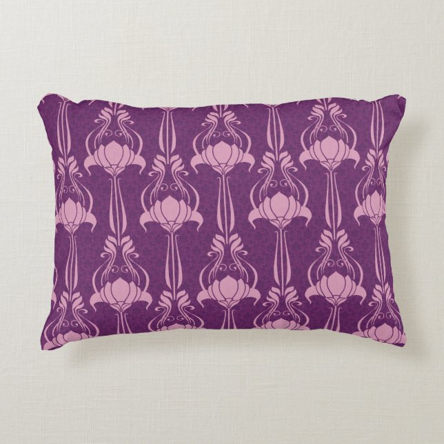 Bloemen behang roze Violet ontwerp Accent Kussen (Voorkant)