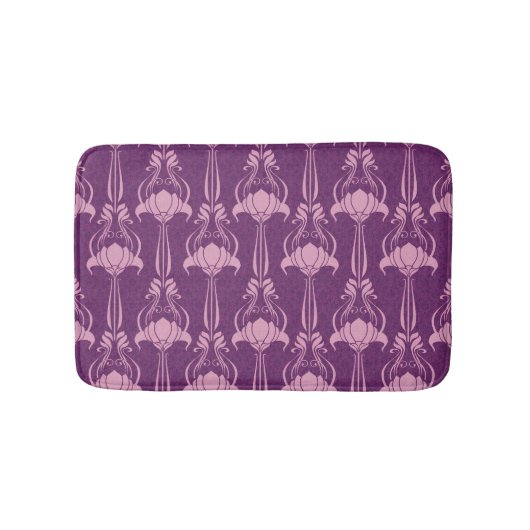 Bloemen behang roze Violet ontwerp Badmat (Voorkant)