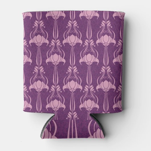 Bloemen behang roze Violet ontwerp Blikjeskoeler (Voorkant)