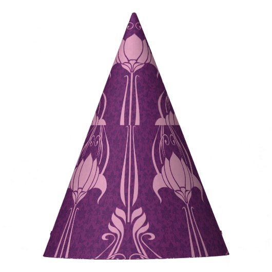 Bloemen behang roze Violet ontwerp Feesthoedjes (Voorkant)