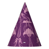 Bloemen behang roze Violet ontwerp Feesthoedjes (Links)