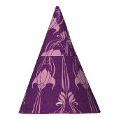 Bloemen behang roze Violet ontwerp Feesthoedjes (Rechts)