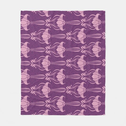 Bloemen behang roze Violet ontwerp Fleece Deken (Voorkant)