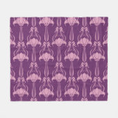Bloemen behang roze Violet ontwerp Fleece Deken (Voorkant (Horizontaal))