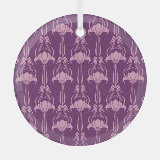 Bloemen behang roze Violet ontwerp Glas Ornament (Voorkant)