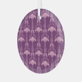 Bloemen behang roze Violet ontwerp Glas Ornament (Voorkant links)