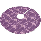 Bloemen behang roze Violet ontwerp Kerstboom Rok (Gekanteld)