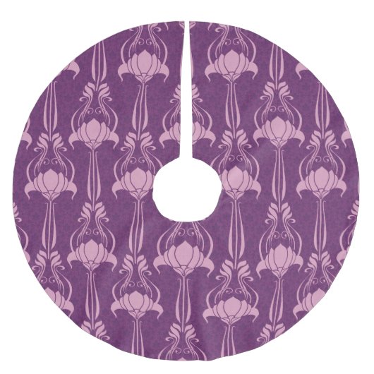 Bloemen behang roze Violet ontwerp Kerstboom Rok (Voorkant)