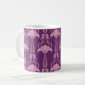 Bloemen behang roze Violet ontwerp Koffiemok (Voorkant links)