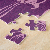 Bloemen behang roze Violet ontwerp Legpuzzel (Zijkant)