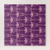 Bloemen behang roze Violet ontwerp Legpuzzel (Horizontaal)