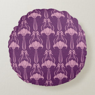 Bloemen behang roze Violet ontwerp Rond Kussen
