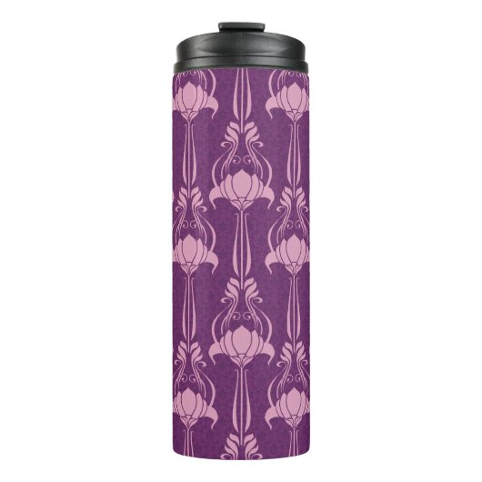 Bloemen behang roze Violet ontwerp Thermosbeker (Voorkant)