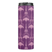 Bloemen behang roze Violet ontwerp Thermosbeker (Achterkant)