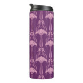 Bloemen behang roze Violet ontwerp Thermosbeker (Geroteerd rechts)