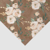 Bloemen Beige Bruin Bruiloft Tissuepapier (Detail)