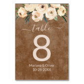 Bloemen Beige Bruin Tafelnummer (Achterkant)