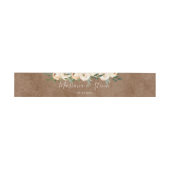 Bloemen Beige Goud op Bruin Bruiloft Inv Uitnodigingen Wikkel (Vlak)