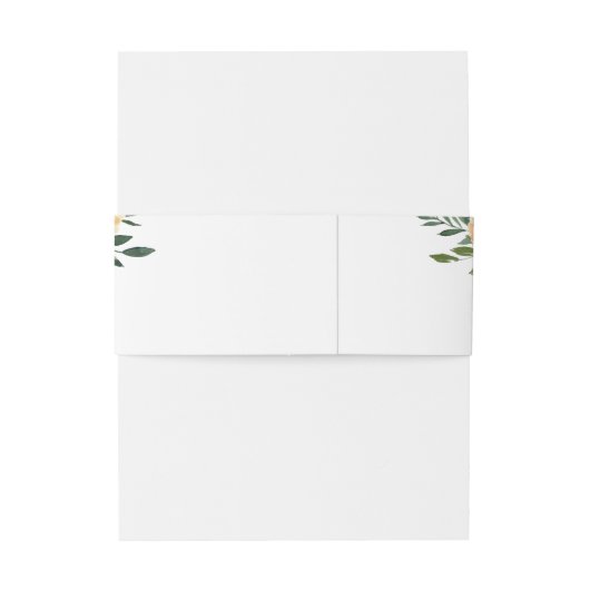 Bloemen Beige Gouden Bruiloft Uitnodigingen Wikkel (Achterkant Voorbeeld)