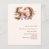 Bloemen beige gouden perzik budget 50e verjaardag (Voorkant)