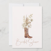 Bloemen Beige Laarzen Brunch Bubbly Vrijgezellenfe Kaart (Achterkant)