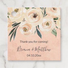 Bloemen Beige Roze Bruiloft Favor Labels