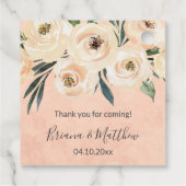Bloemen Beige Roze Bruiloft Favor Labels (Achterkant)