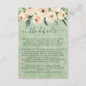 Bloemen Beige Rozen Goud op Groen Informatiekaartje (Voorkant)