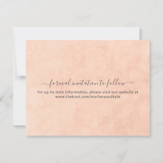 Bloemen Beige Rozen Goud op Roze Aankondiging (Achterkant)