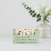 Bloemen Beige Sage Groene Bruiloft Website Informatiekaartje (Staand voorkant)