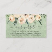 Bloemen Beige Sage Groene Bruiloft Website Informatiekaartje (Voorkant)