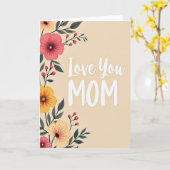 Bloemen beige wenskaart kaart (Gele Bloem)