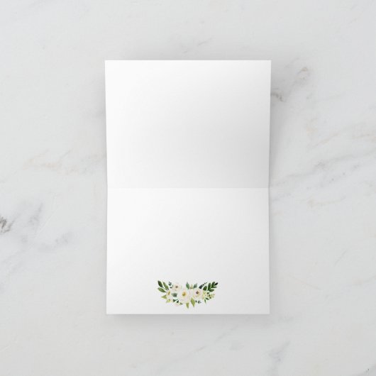 Bloemen Beige Wit CREST van de Leeuw van het Groen Bedankkaart (Binnen)