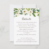 Bloemen Beige Wit Groen Elegant Crest Details Kaart (Voorkant)