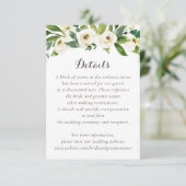 Bloemen Beige Wit Groen Elegant Crest Details Kaart (Staand voorkant)