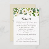 Bloemen Beige Wit Groen Elegant Crest Details Kaart (Voorkant / Achterkant)