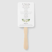 Bloemen Beige Wit groen Elegant Ivoor Ceremony Handwaaier (Achterkant)