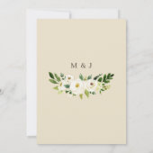 Bloemen Beige Wit groen Elegant Ivoor Crest Kaart (Achterkant)
