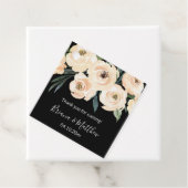 Bloemen Beige Zwart Bruiloft Favor Labels (In situ)