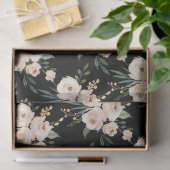Bloemen Beige Zwart Bruiloft Tissue Papier (Geschenk)