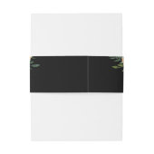 Bloemen Beige Zwart Bruiloft Uitnodigingen Wikkel (Achterkant Voorbeeld)