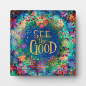  Bloemen Bekijk de Goede Quote Inspirivity Fotoplaat (Voorkant)