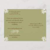  bloemen Bespaar de Datum Olive & Brown Aankondigingskaart (Achterkant)