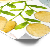 Bloemen, bessen en bladeren Waterverf Poster (Hoek)