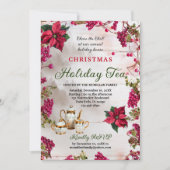 Bloemen & Bessen Kerstvakantie Thee uitnodiging (Voorkant)