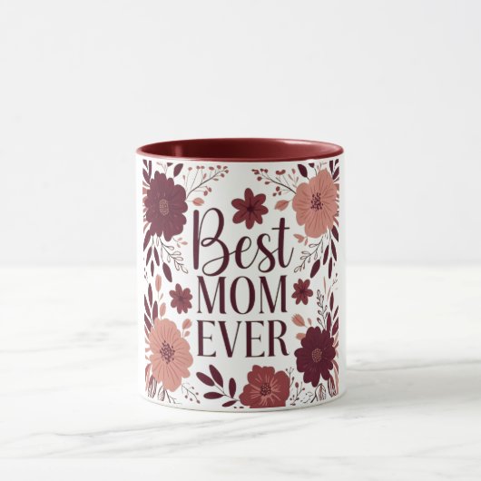 Bloemen Beste moeder ooit Elegante Moederdag Mok (Midden)