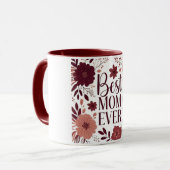 Bloemen Beste moeder ooit Elegante Moederdag Mok (Voorkant links)